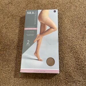 NWT Silk‎ Impressions Light Support Sheer Pantyhose Rich Tan XXL